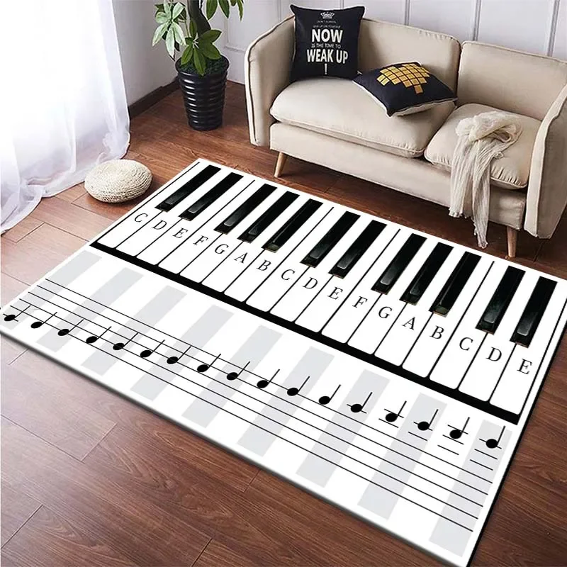 Piano Keys Music Carpet Living Room Rug Home Decoration Anti-Slip Hallway Balcony Doormat Kitchen Bedroom Bathroom Floor Mats