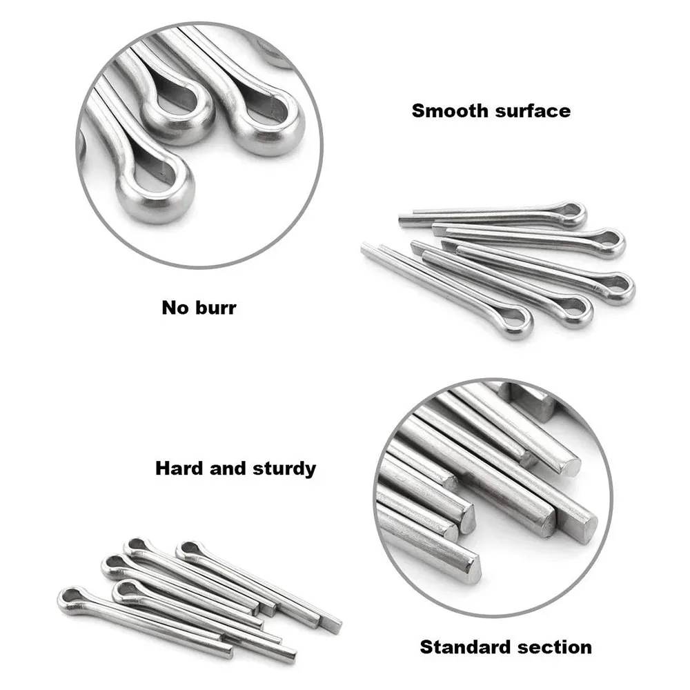 150Pcs Split-Pins / Split Cotter Pins Stainless Steel 304 U-pin Mechanic Power Equipment Car Hairpin Kit