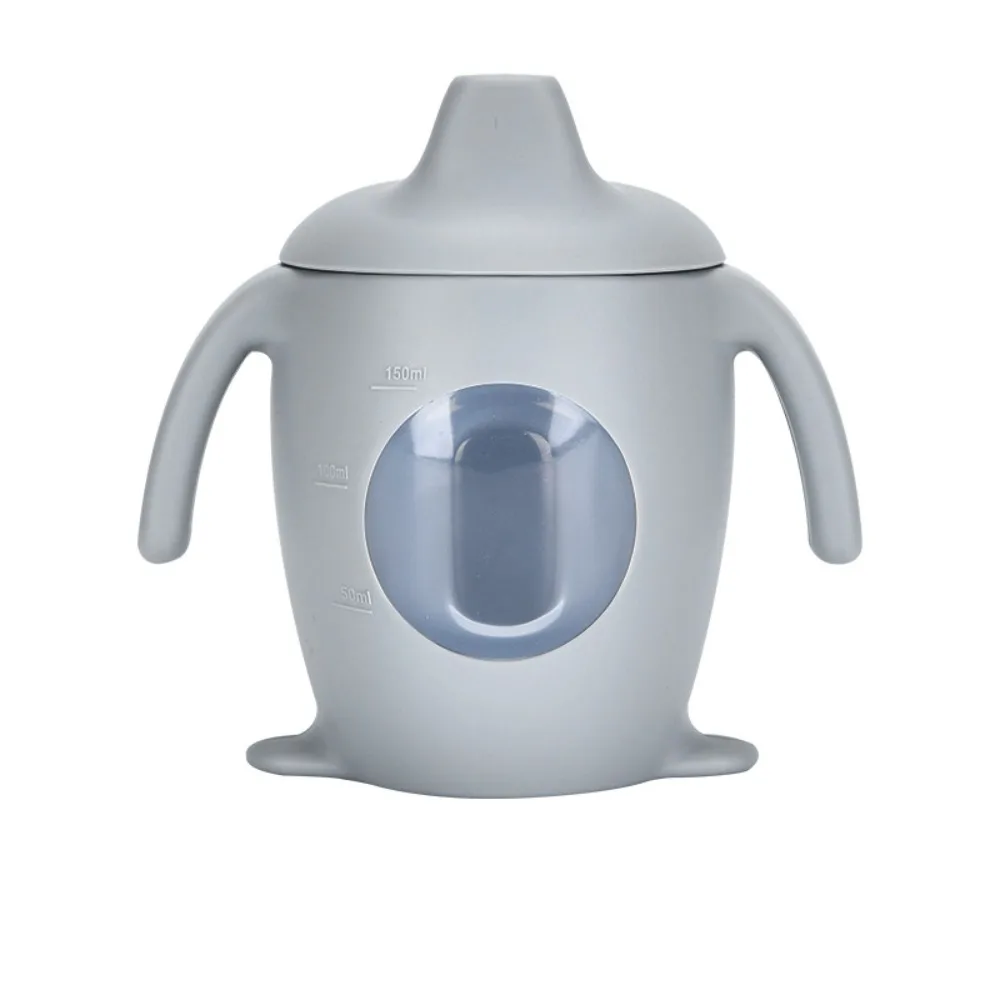 

Детская силиконовая чашка-непроливайка в форме пингвина, обучающая чашка, видимая мультяшная бутылка для воды, силиконовые прозрачные чашки без BPA для малышей