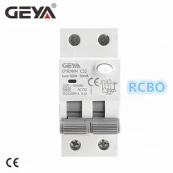GEYA GYR9NM 2P 1P+N 40A 6KA RCBO Electromagnetic AC Type Residual Current Circuit Breaker With Over Current Protection