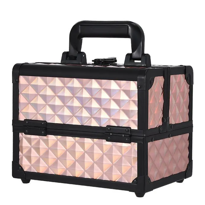 2023 Professional Makeup Box Aluminum Alloy Make Up Organizer Women Cosmetic Case with Mirror Travel Large Capacity Suitcase Bag