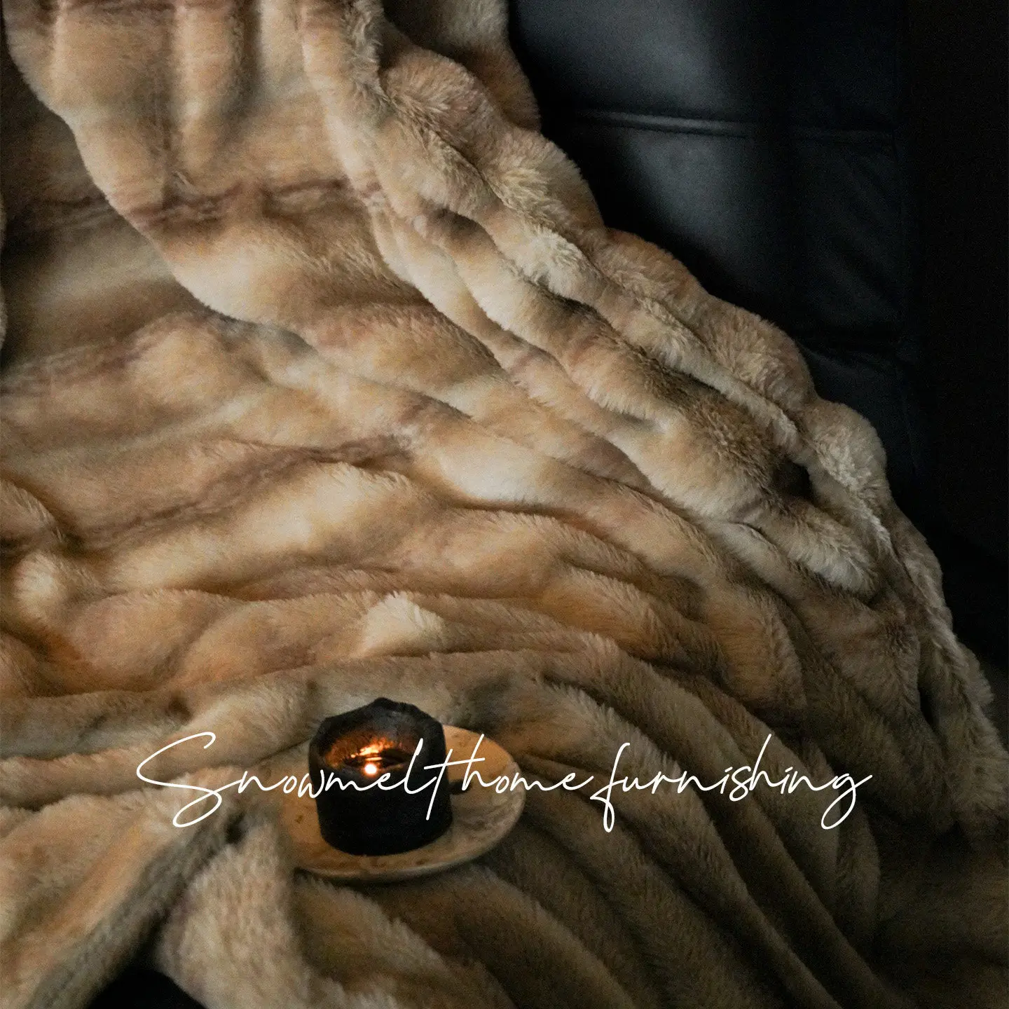 Ferret Rabbit Fur Knitted Blanket Winter Thickened Blanket Warm Leg Blanket Comfortable Soft Living Room Sofa Decoration