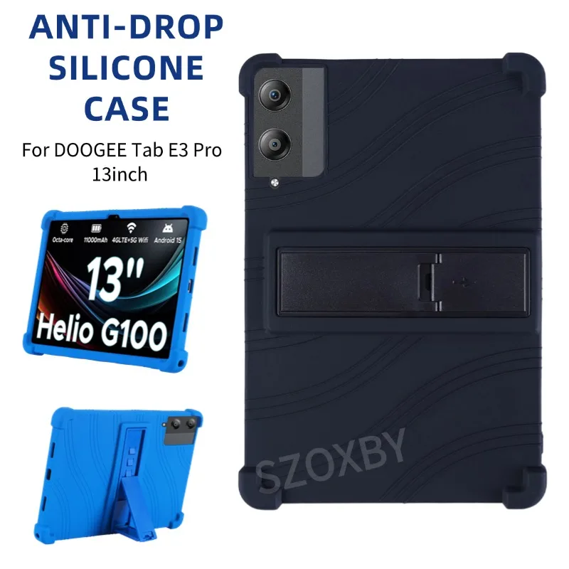 

For DOOGEE Tab E3 Pro 13inch Tablet PC Case Tablet Shockproof Cover Android14 Soft Silicon Stand Protective Shell