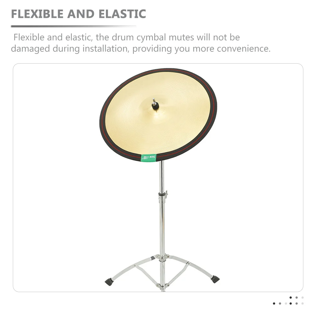 

4Pcs Universal Fit Drum Mute Belt 14 16 18 20 Inch Cymbal Sound Dampening for Silent Practice Percussion Accessories