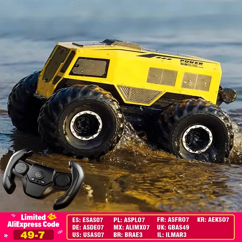 

Радиоуправляемая машинка-амфибия 2.4G 4WD, внедорожник с пультом управления, вращение на 360°, дрифт-кар, игрушка для мальчиков, подарок для детей