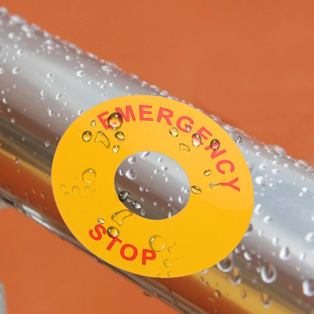 4 قطعة 1 ورقة ملصقات علامة توقف الطوارئ آلات متينة تحذير ملصق مائي لموقع البناء مصنع مكتب استخدام ملصق السلامة
