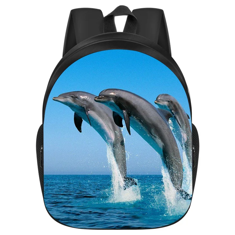 Cartoon Novelty Cool Animal Dolphin Notebook Backpacks pupil School Bags 3D Print Oxford Waterproof Boys/Girls Laptop Backpacks