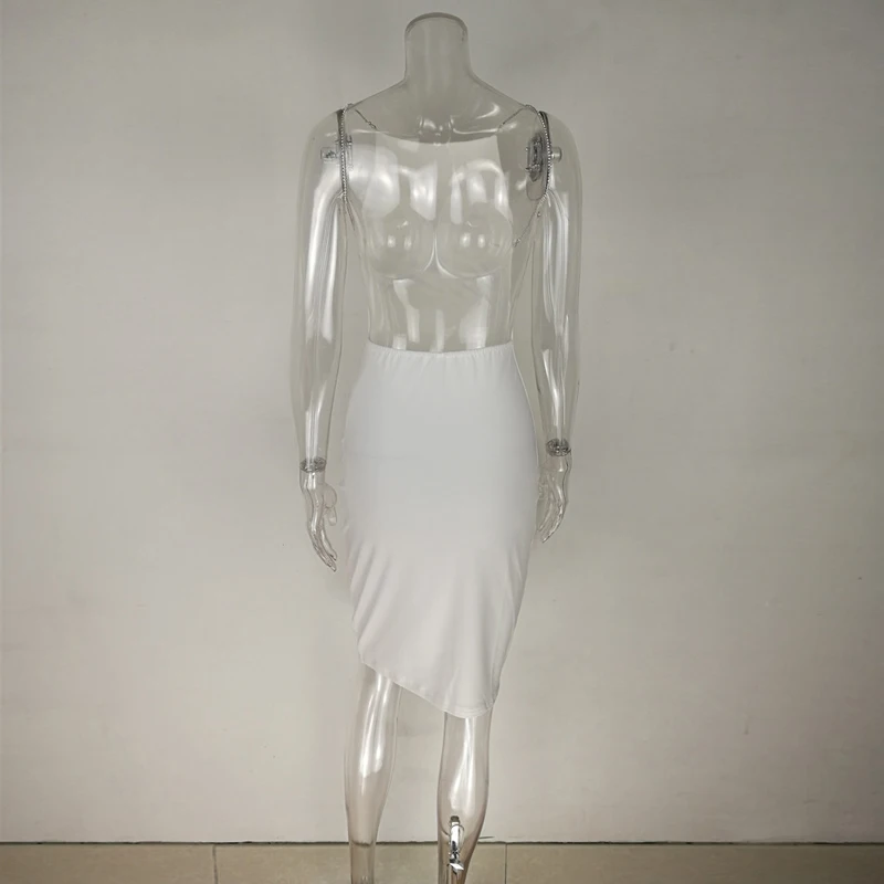 Witte sexy feestjurk dames nachtclubjurk backless mini-jurk spaghetti bodycon-jurk