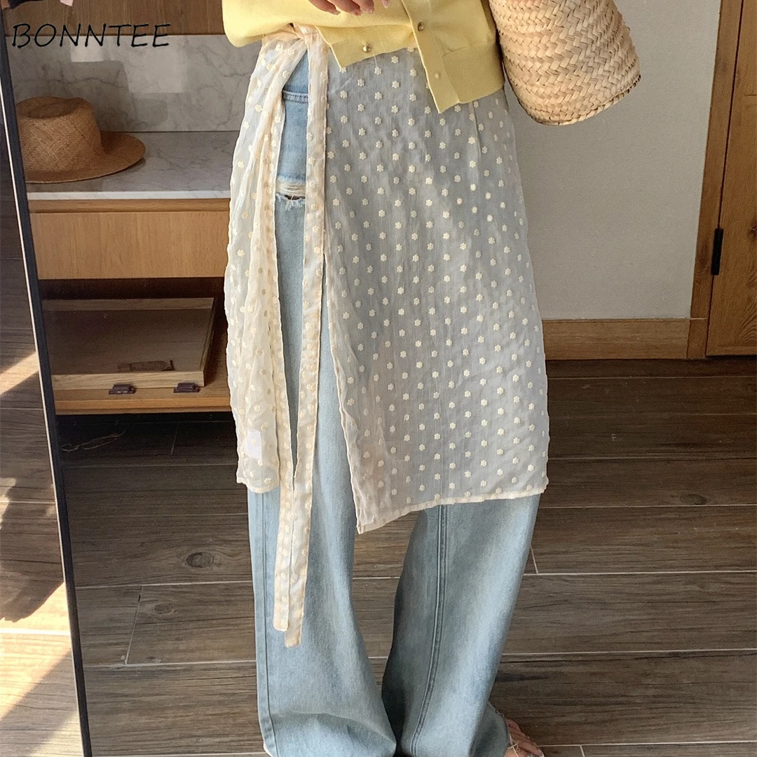 

Юбки женские в корейском стиле на шнуровке трапециевидной формы элегантная марлевая уличная одежда для девочек шикарный фартук для блоггеров накидка весна универсальные для отдыха