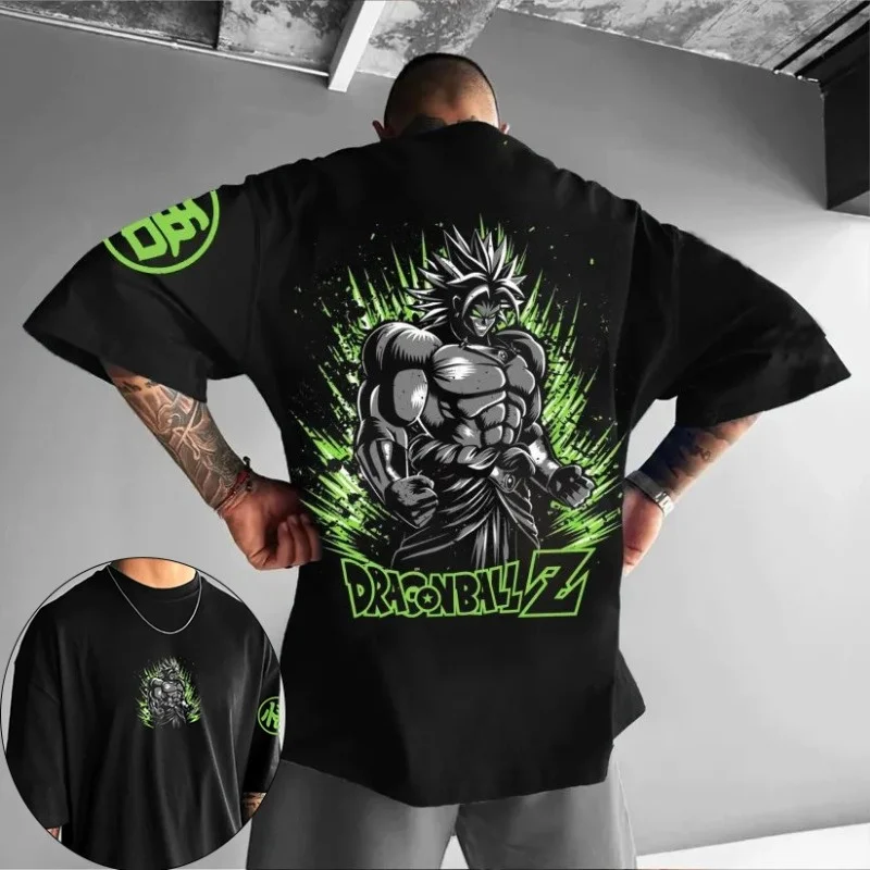 2025 الصيف الساخن بيع جديد أنيمي لعبة دراغون بول سلسلة تي شيرت ثلاثية الأبعاد موضة قصيرة الأكمام طاقم الرقبة عادية الشارع تنفس