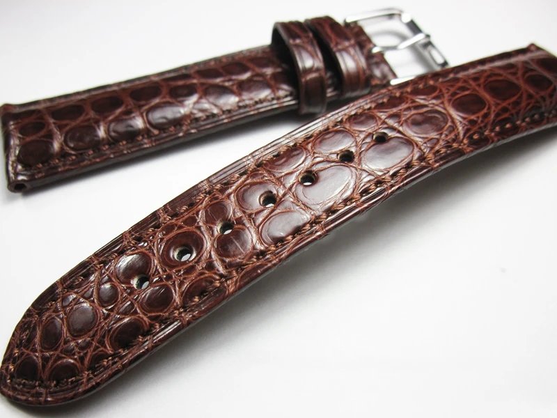 18mm 19mm 20mm 21mm 22mm Butterfly Buckle Crocodile Leather watchband Luxury Genuine Alligator Watch Straps Bands Watch chain