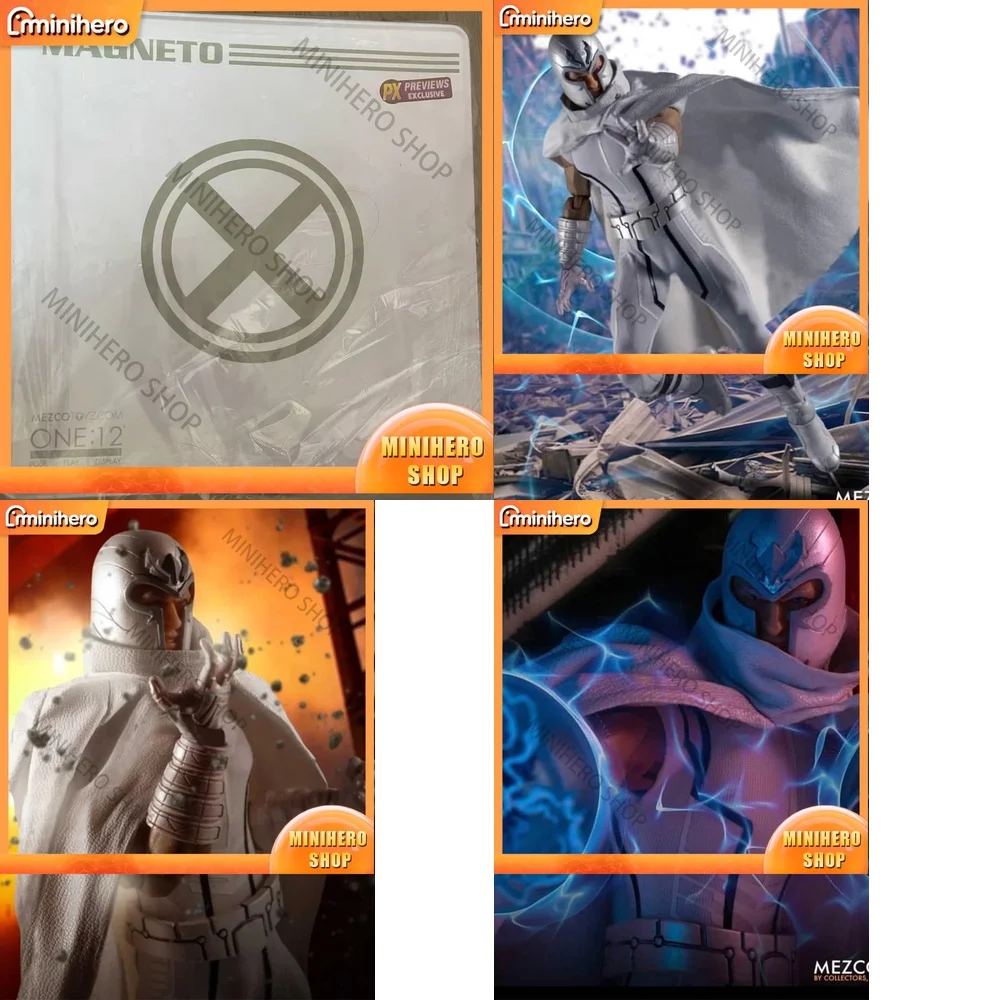 

In Stock Mezco 12 Inch Action Figure X Men Magneto White Style Collectible Toy Robot Male Warrior PVC Figure for Adults Kids