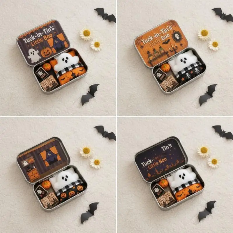 Halloween Themed Candy Box Reusable Multi-Functional Holder for Trick or Treat Kids Party Desktop Small Goods Storage