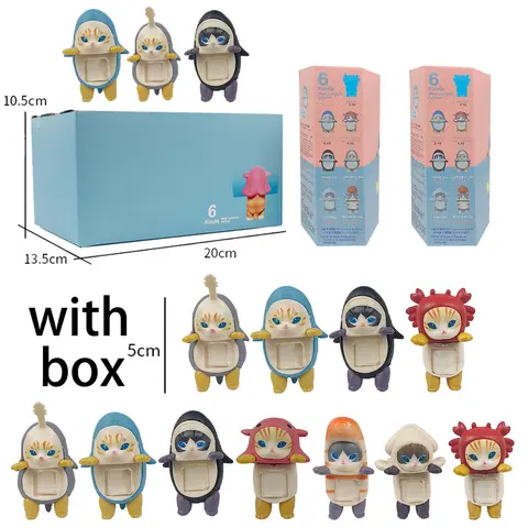 2026 Hot sales Shark Cat Blind Box Mini Figure Party Series Blind Box Trendy Play Decoration Creative  Birthday Christmas Gifts