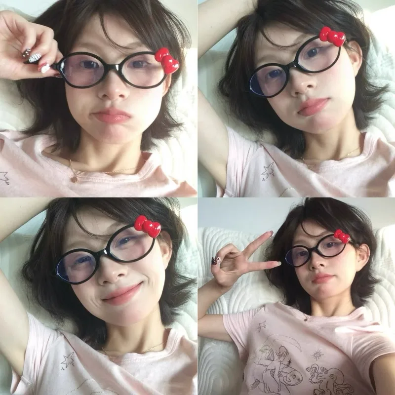 إطارات نظارات بعدسات عادية قابلة للإزالة بيضاوية سوداء بطبعة الفهد للنساء والفتيات نظارات مضادة للضوء الأزرق هدية إكسسوار