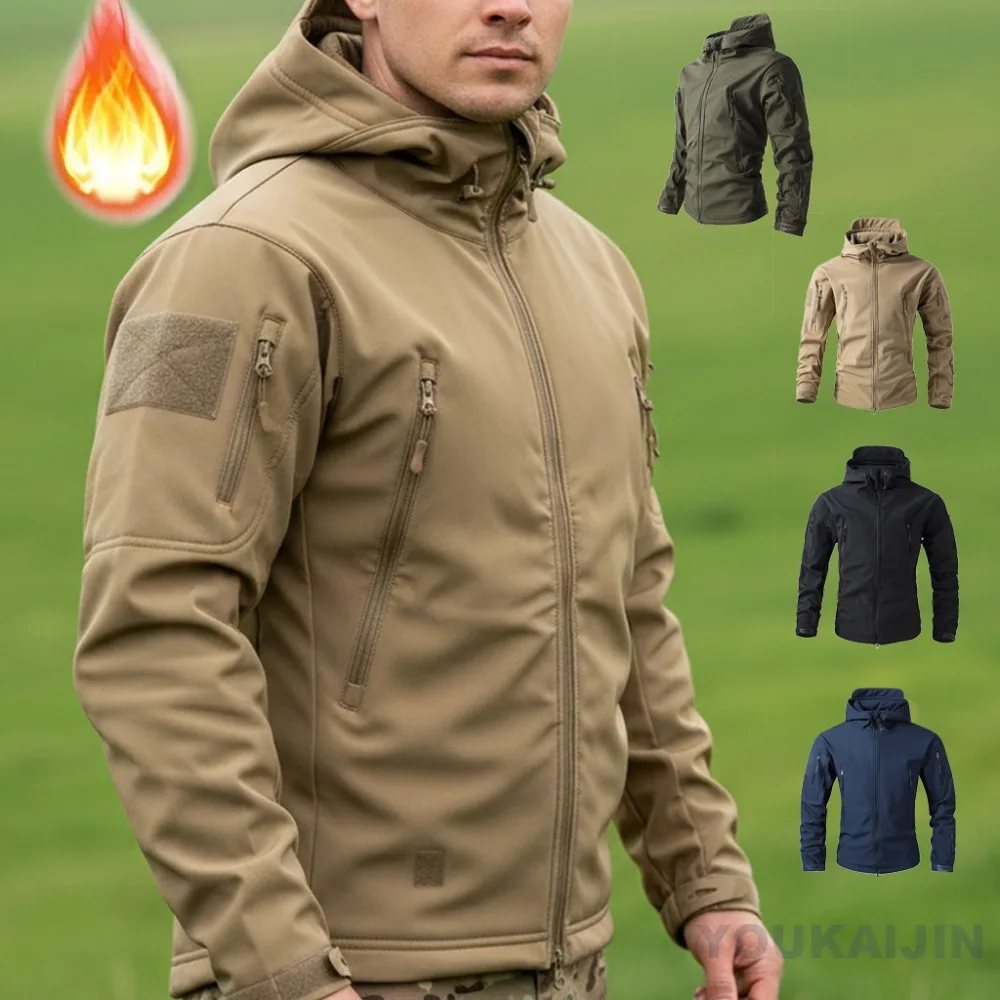 

Мужская военная тактическая куртка, водонепроницаемая, ветрозащитная, свободная, мягкая, с капюшоном, пальто, уличная, походная, кемпинговая, треккинговая, армейская куртка