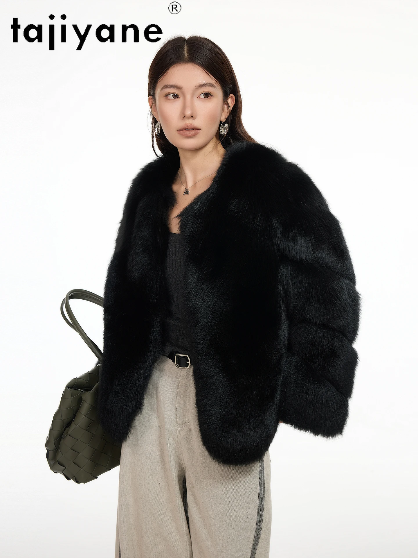 TAJIYANE 100% 천연 여우털 코트 여성 프리미엄 리얼 퍼 아우터웨어 스타일리시 따뜻한 겨울 재킷 여성 의류 2025 여성복