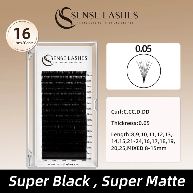 SENSE LASHES Easy Fan Lashes Professional Hair Half Cosplay Strands Cluster Russian Volume Zestaw do przedłużania sztucznych rzęs
