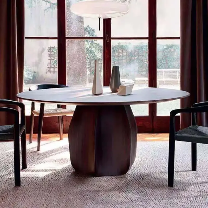 

Minimalist Modern Large Round Wooden Dining Table Designer Home Furniture Dining Room Table Sets