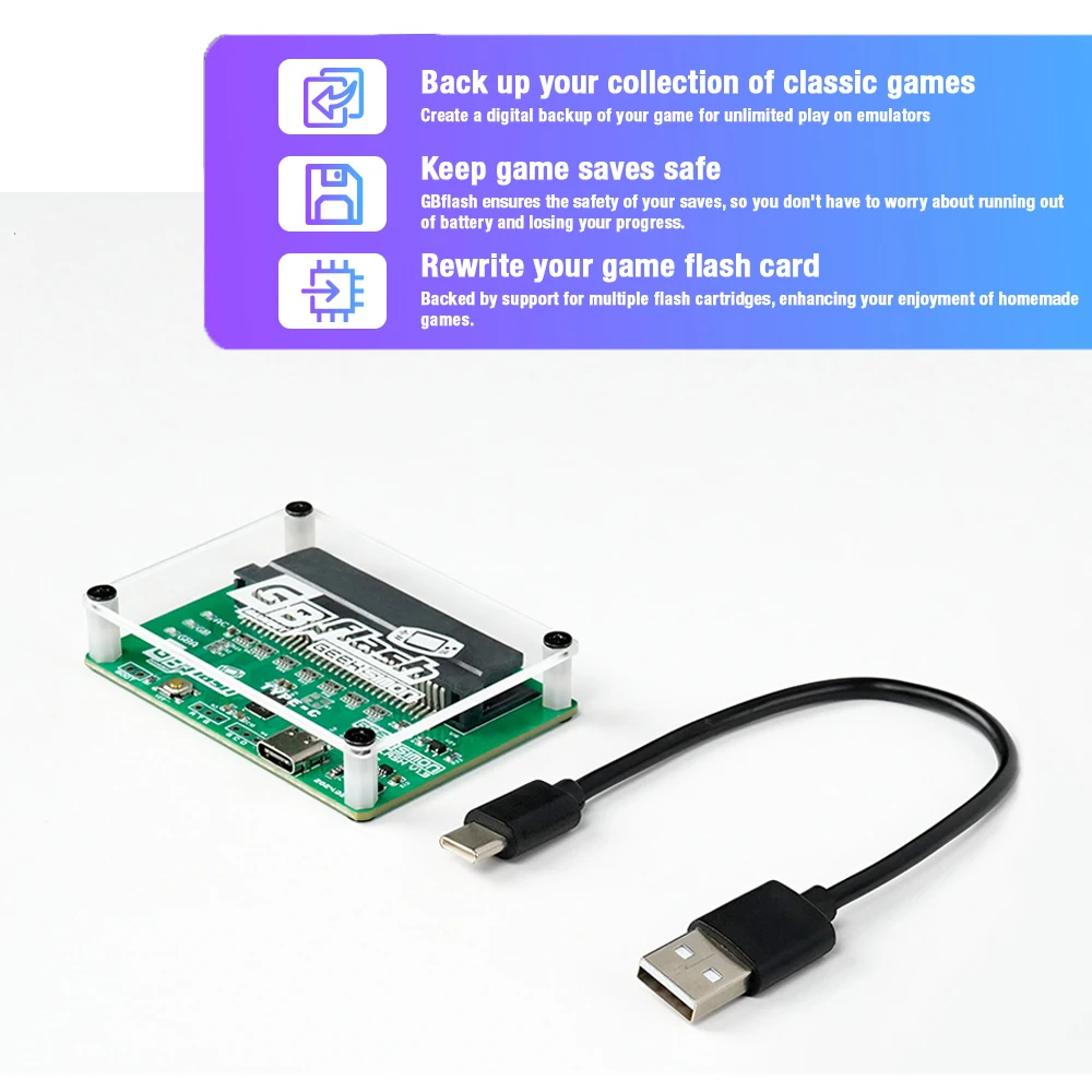 

GB Flash Cart Backup Games Rom Restore Rame Saves Supports Gameboy, Gameboy Colour, Gameboy Advance Cartridges