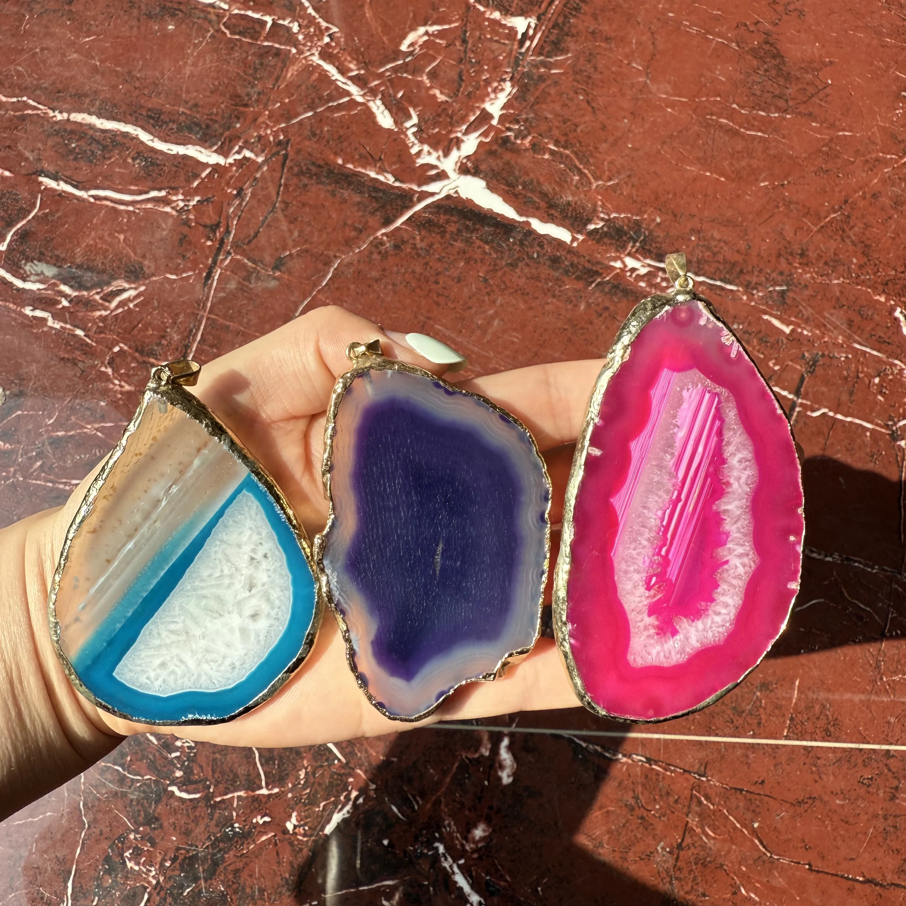 Large Size!!!!Crystal Agate Slab Geode Slice Mineral Coaster Healing Reiki Decoration