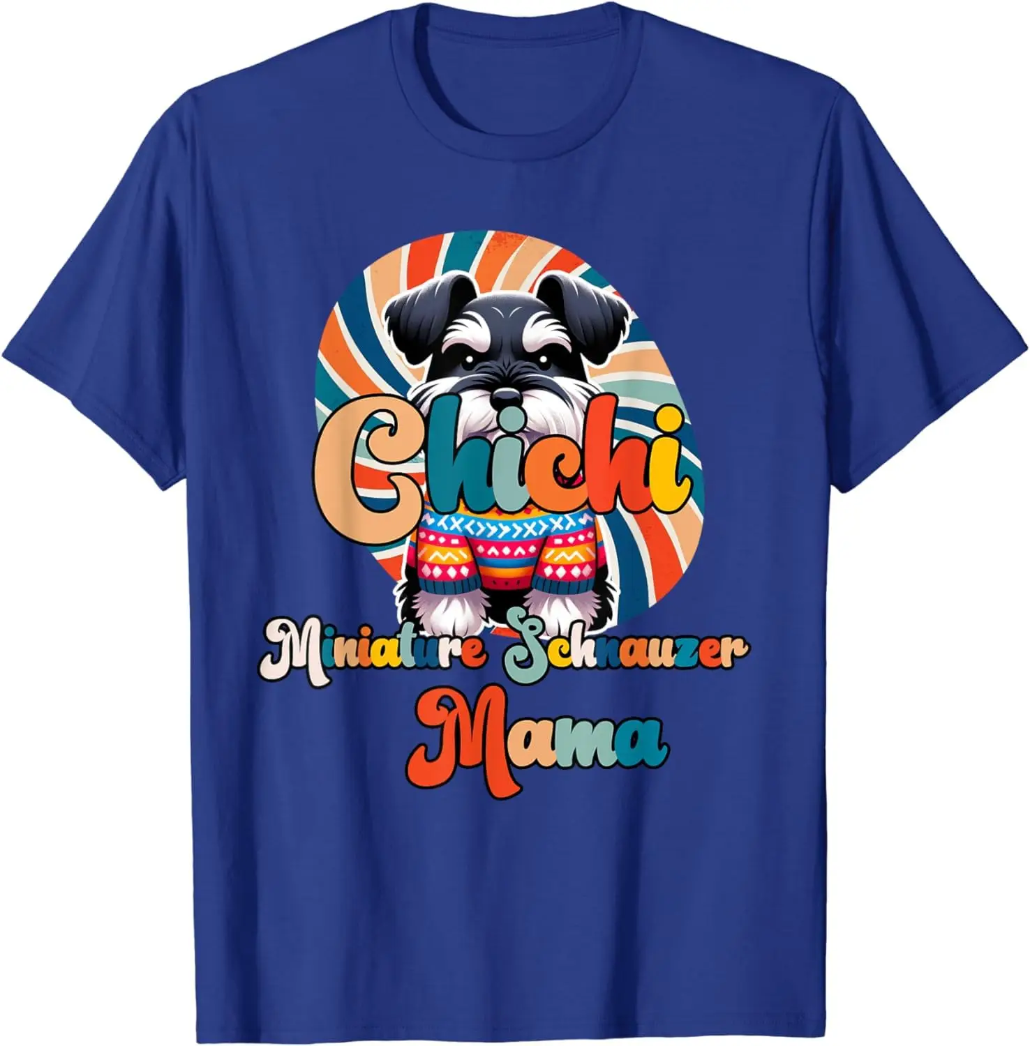 Retro Miniature Schnauzer Mama Dog Puppy Lover  T-Shirt Anime Graphic T-shirts For Men Clothing Women Tees Y2K Tops