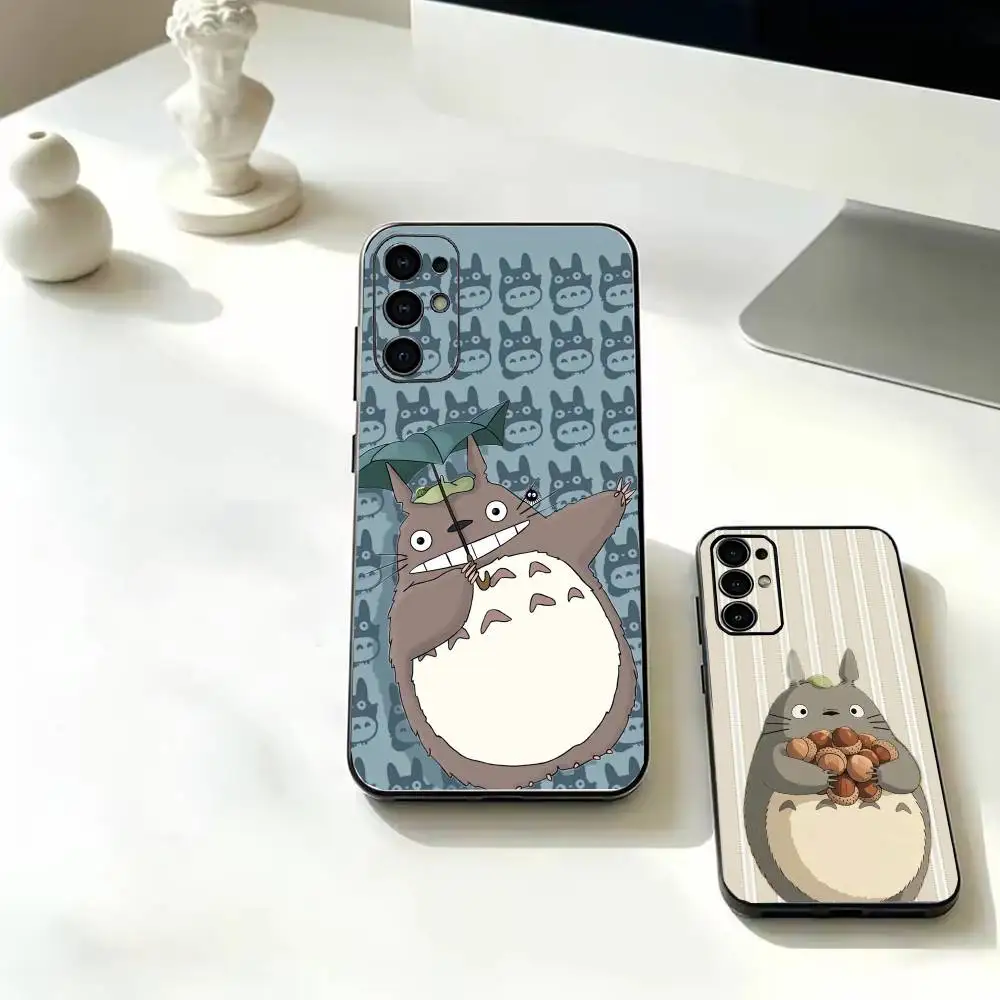 Anime Cute T-Totoro  For Samsung  Series s21 s22 s23 s24 s25 FE Plus Soft Black Cover