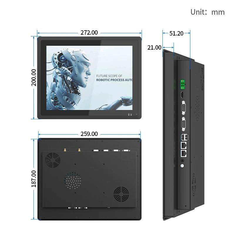 Industrial Panel PC With Embedded Touch Screen IP65 Waterproof Linux & Windows Computer For Industrial Panel PC
