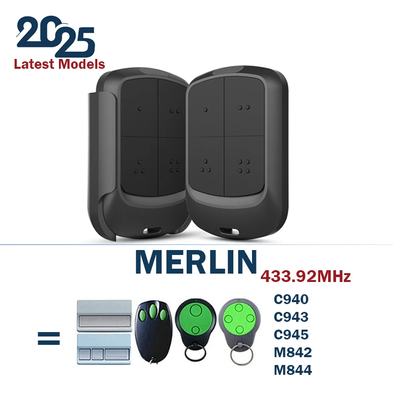 

Clone MERLIN C940 C943 C945 M842 M844 433.92MHz Garage Door Remote Control Rolling Sliding Door Remote Control Opener