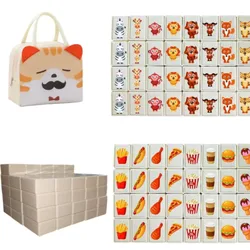 65 Tiles Seaside Escape Game Blocks Mahjong Sets Cartoon Pet Food Pattern With Bag Interesting Party Picnic Game