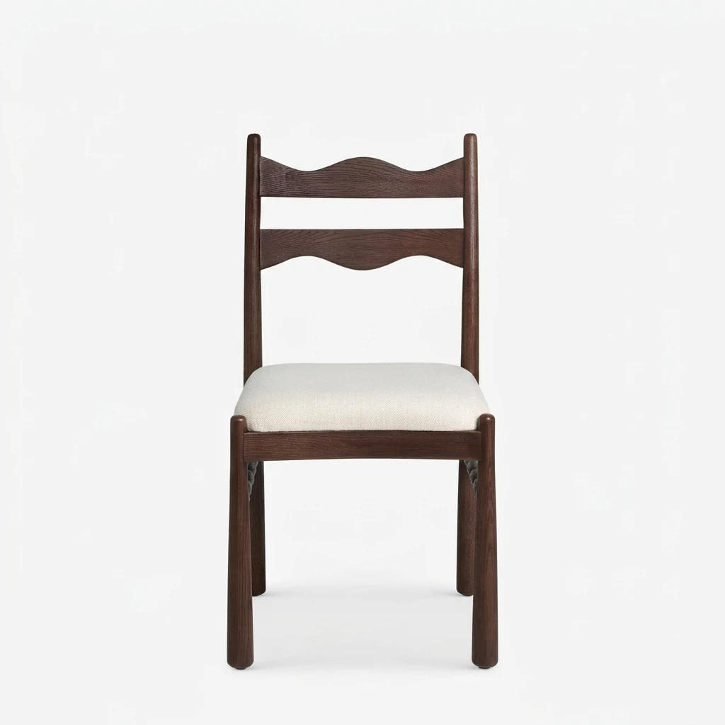 Contemporary Dining Table Set 6 Chairs Solid Oak Wood Dining Chair for Home and Kitchen Use