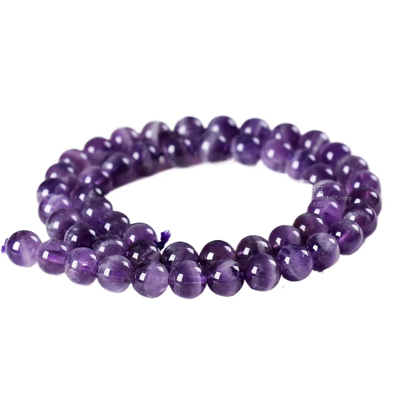 

Natural Amethyst Stone Beads 6/8/10mm Round Shape Crystal Loose Spacer Beads For Jewelry Making Diy Bracelet Necklace 15inch