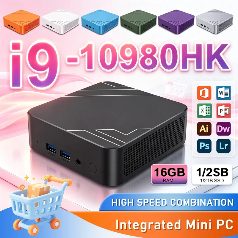 2026 New MINI PC Windows 11 Core I9 10980HK 32GB RAM 1TB 2TB SSD WIFI 6 BT5.2 4K HD Mini Gaming Office Study Pc