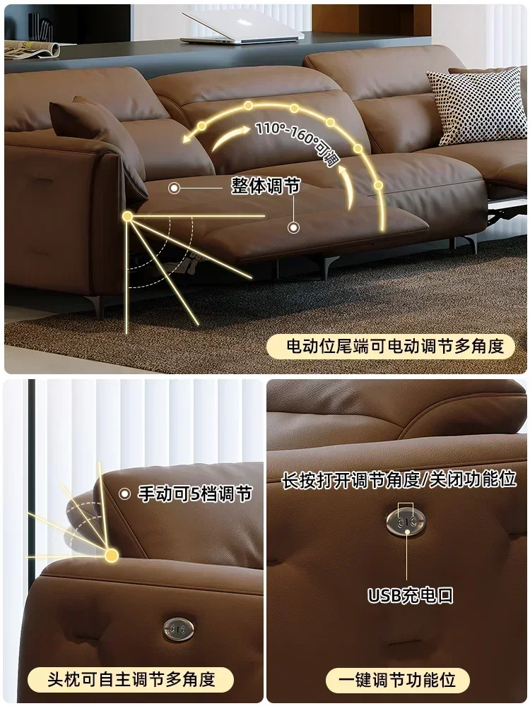 TAO Living Room Modern Light Luxury First Class Small Apartment Imperial Concubine First Layer Cowhide Retro