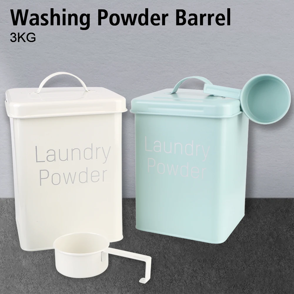 

3 кг бытовой ящик для хранения моющих средств, чехол для хранения зерна с мерным стаканчиком, бочка для стирального порошка, контейнер для закусок