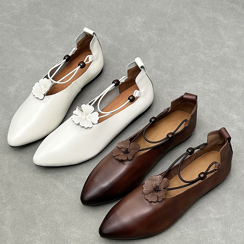 

Туфли женские кожаные на плоской подошве, мягкие здоровые дышащие лоферы, Ретро стиль, старомодная обувь для пожилых людей