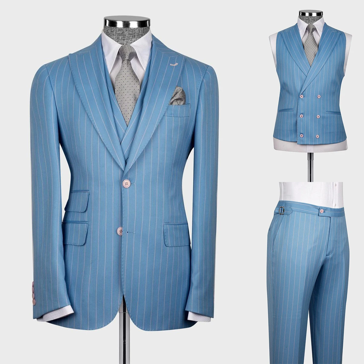 Classic Men Suit Notched Lapel Regular single Breasted Three-piece Suits Business Men's Set Custom Made