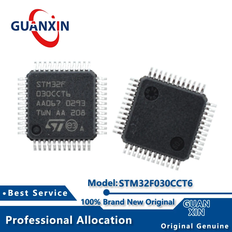 100% New  electronics Marking STM32F030CCT6 STM32F030CCT6TR LQFP-48 STM32F030