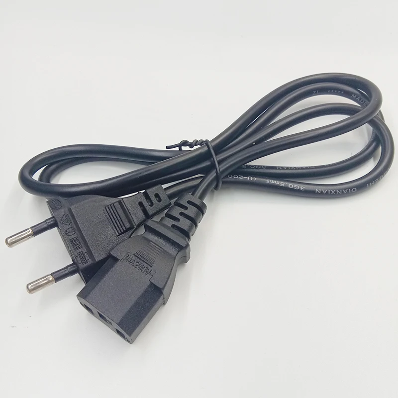 EU Euro Power Cord Plug IEC C13 Adapter Extension Cable For Dell Desktop PC Monitor HP Epson Printer LG TV Projector 1M