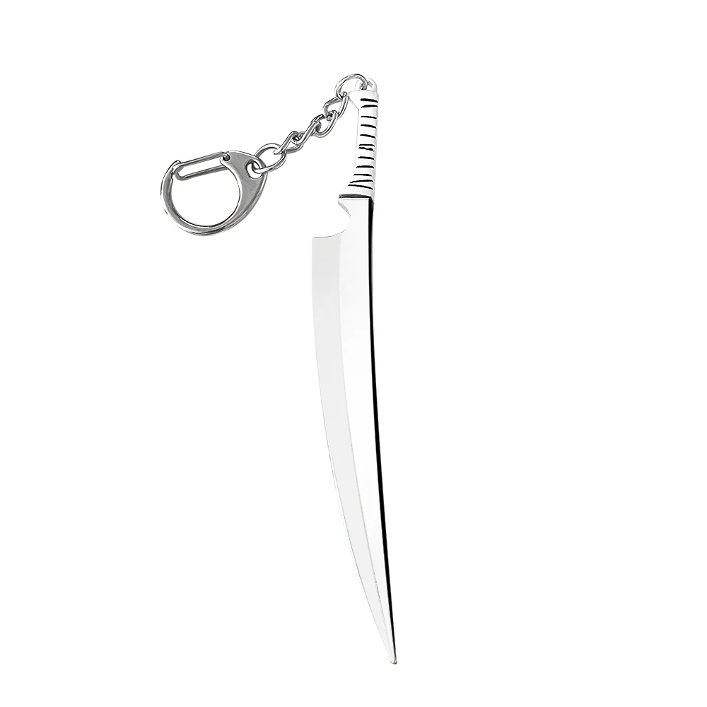 Anime Bleach Kurosaki Ichigo Zangetsu Sword Keychain Tensa Zangetsu Zanpakuto Weapon Pendant Key Chain for Men Car Keyring Gift