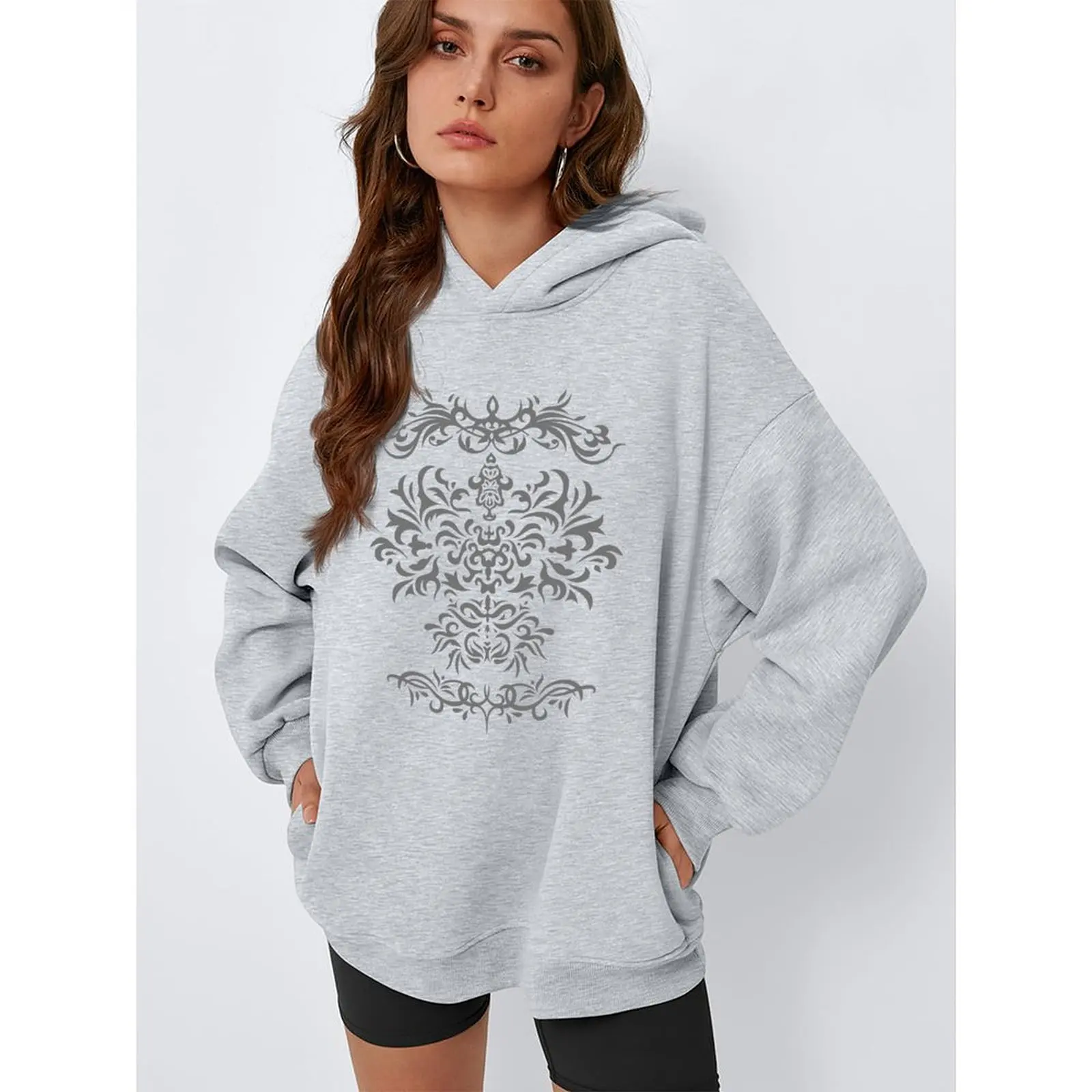 Comfortable Fabric Hoodies Winter Casual Clothing Club Apparel Polyester Material Print Design Casual Winter Sweater