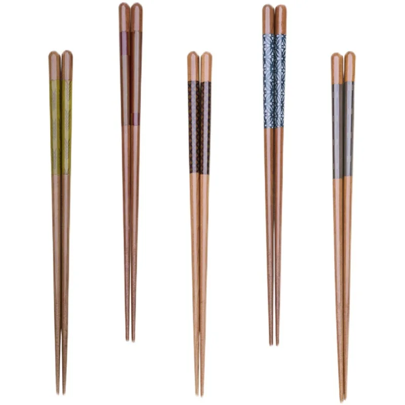 Chopsticks High-end household solid wood log pointed end mildew-proof and non-slip Japanese dishwasher chopsticks available