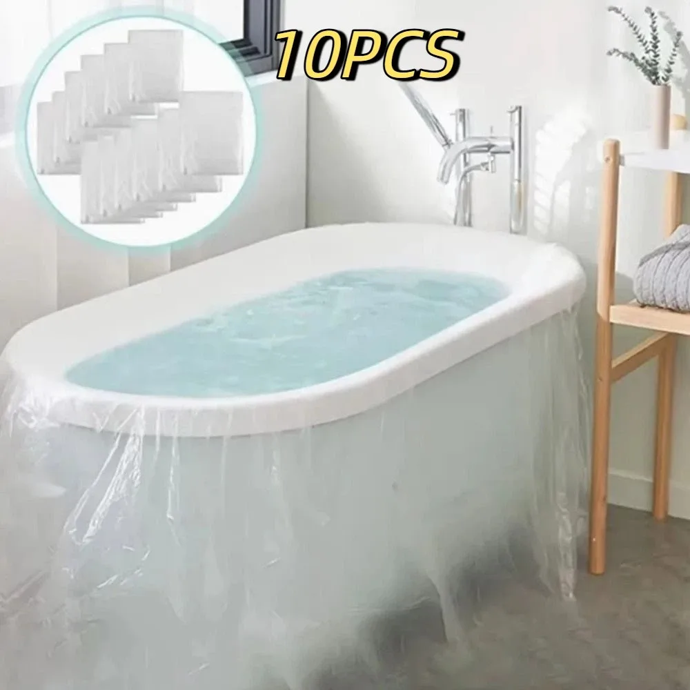 10PCS Individually Disposable Bathtub Cover Waterproof Anti Dirt Hotels Bathtub Liner Easy-Clean Oversized Bathtub Soaking Bags