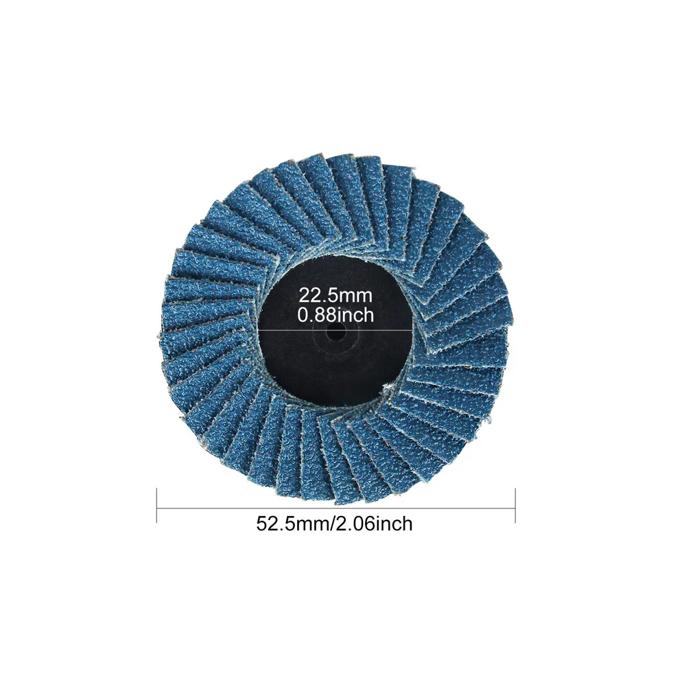 31pcs 2Inch Zirconia Alumina Flat Flap Disc Roll Lock Grinding Sandpaper Wheels with 1/4 Inch Holder 40/60/80 Grit