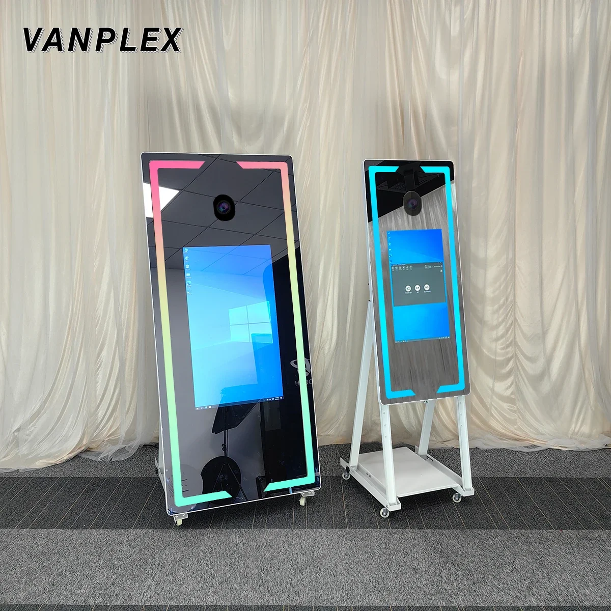 portable mirror photobooth wholesale new large thin selfie magic mirror photo booth touch screen led frame