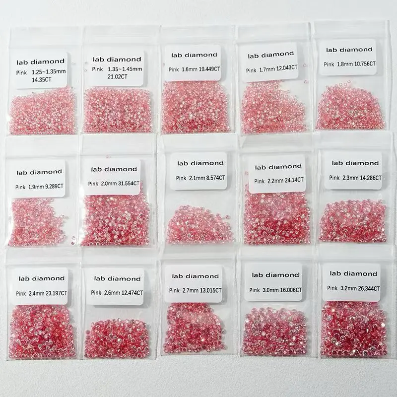 

Lab-Grown Diamonds Melee Pink Diamonds Round Diamonds 1.3MM-3.2MM Factory Wholesale