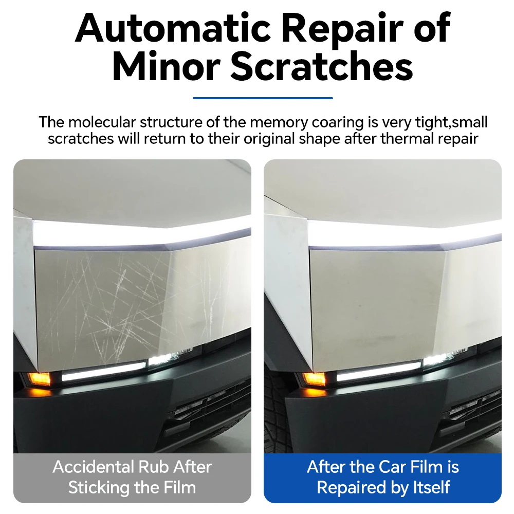 Película de Proteção de Pintura TPU para Farol Traseiro e Pilar B C para Tesla Cybertruck 2024-2026, Kit Invisível Anti-Risco