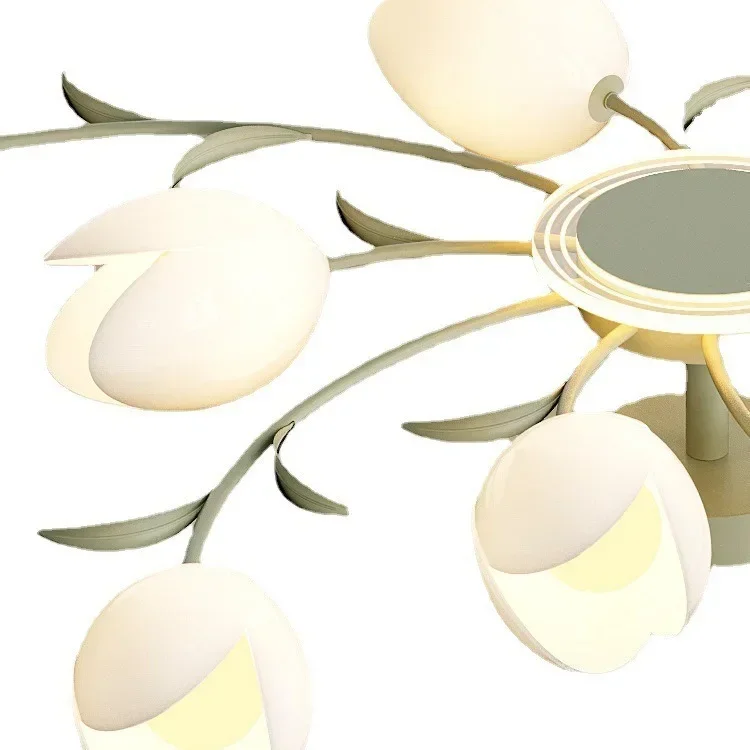 small fresh green net Living room cream wind warm romantic creative lily of the valley bedroom red hall ceiling light