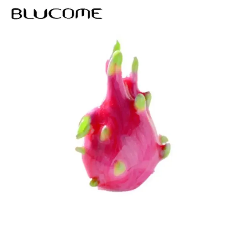 Blucome Charming Dragon Fruit Collar Brooches Pins For Women Enamel New Arrival Dress Shirt Brooch Hijab Clip Birthday Gifts