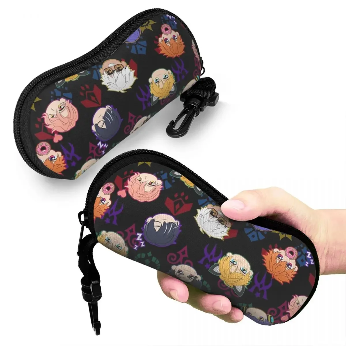 

Obey Me - Demon Brothers Pattern Shell Glasses Case Protector Sunglasses Box Women Men Soft Eyeglass Bag Pouch
